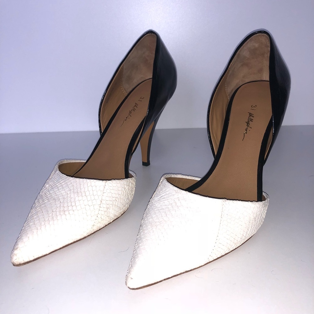 3.1 Phillip Lim EmbossedPython PointyToeKittenHeel